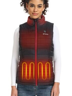 ORORO Women’s Heated Vest, 4 Heating Zones Electric Vest **battery not included